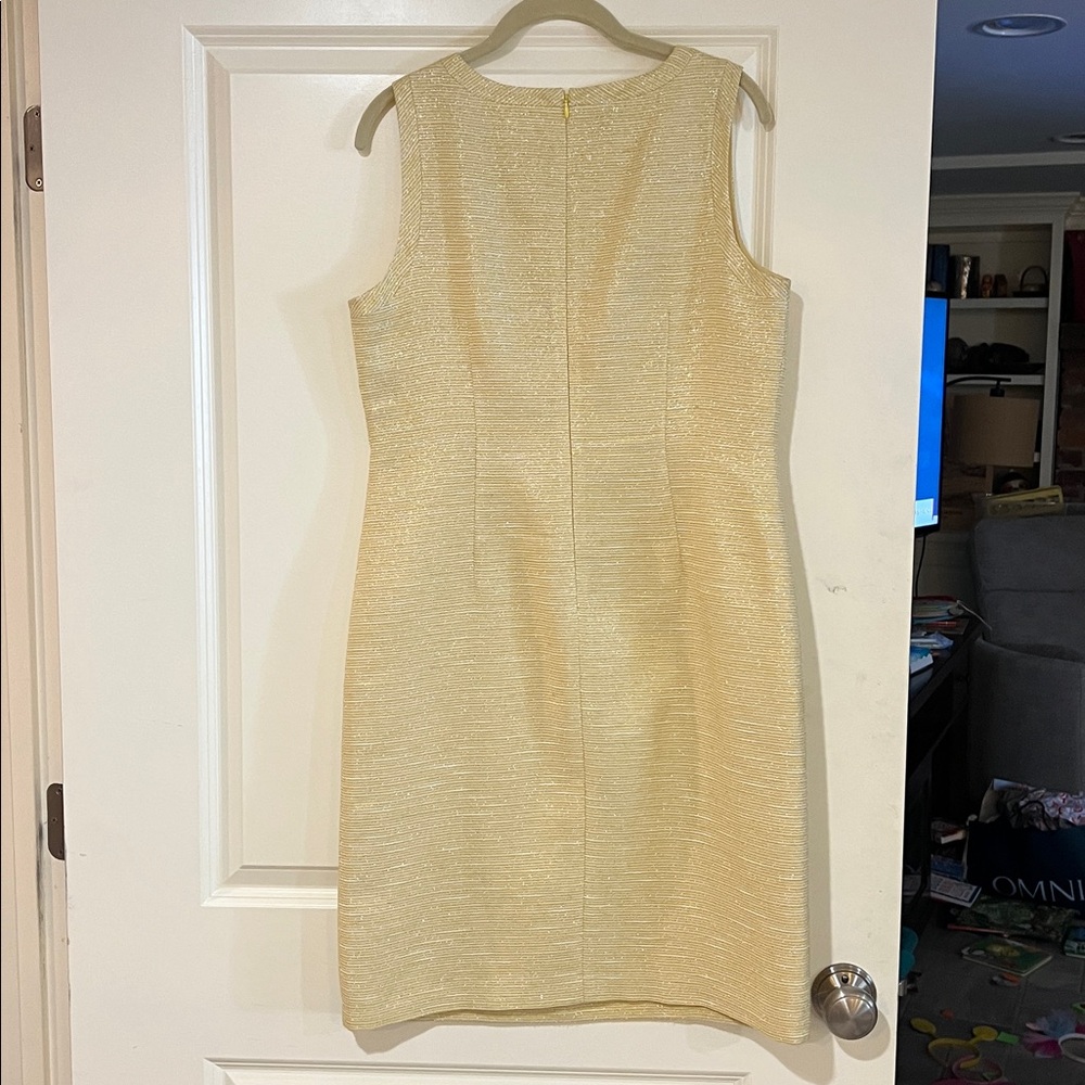 Talbots Gold Textured Dress - Picture 2 of 5